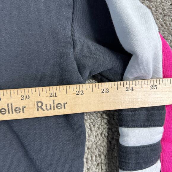 Adidas Originals Hoodie Womens S Black Cropped 3 Stripes Spellout Sweatshirt - Picture 10 of 11